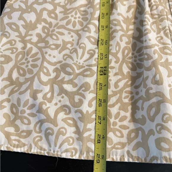 Foxcroft Size 16 Tan White Orange Floral Swirl Paisley3/4 sleeves button up - Picture 2 of 6